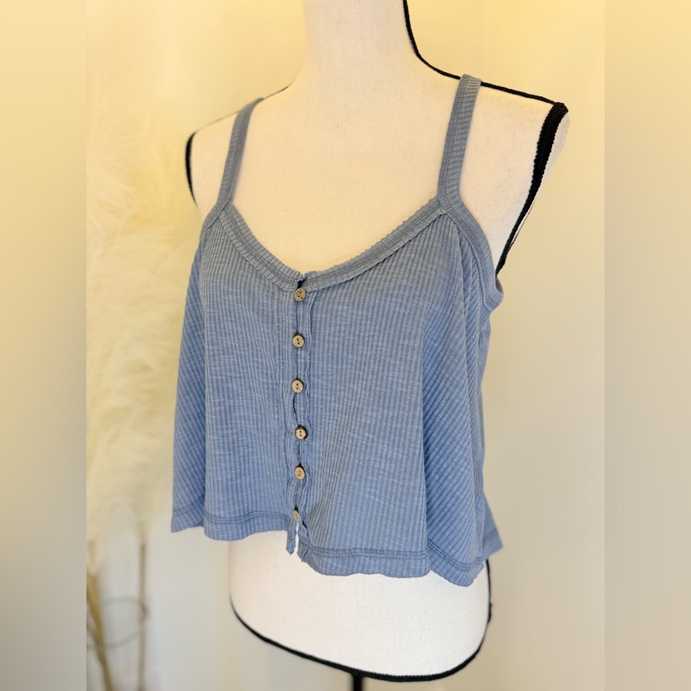 🌾 Mustard Seed Dusty Semi Cropped Tank Top with High Low Hem